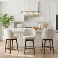 25.5 Swivel Upholstered Counter Stool Solid Wood Legs Set Of 3
