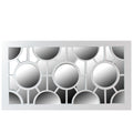 25.5 White Framed Geometric Circles Rectangular Wall Mirror
