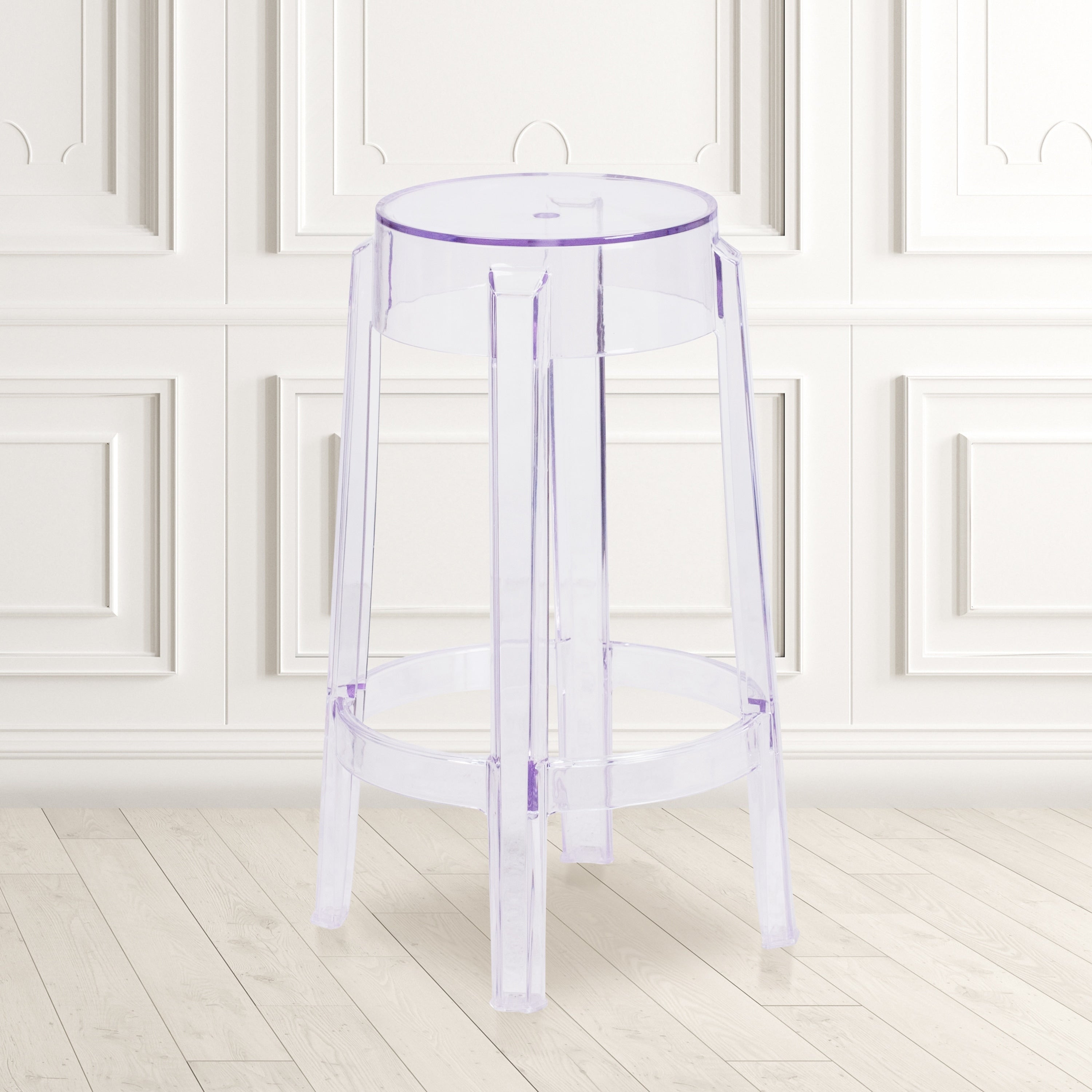 Lancaster Home Transparent Plastic 25.75 Inch High Stool