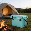 25Qt Portable Cooler Insulated Hard Cooler With Bottle Opener Cup Holder Forming Ruler Travel Beach Camping Fishing