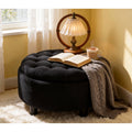 25 Round Storage Ottoman With Tray Moderntufted Fabric Circle Coffee Table With Storage Upholstered Ottoman With Removable Top