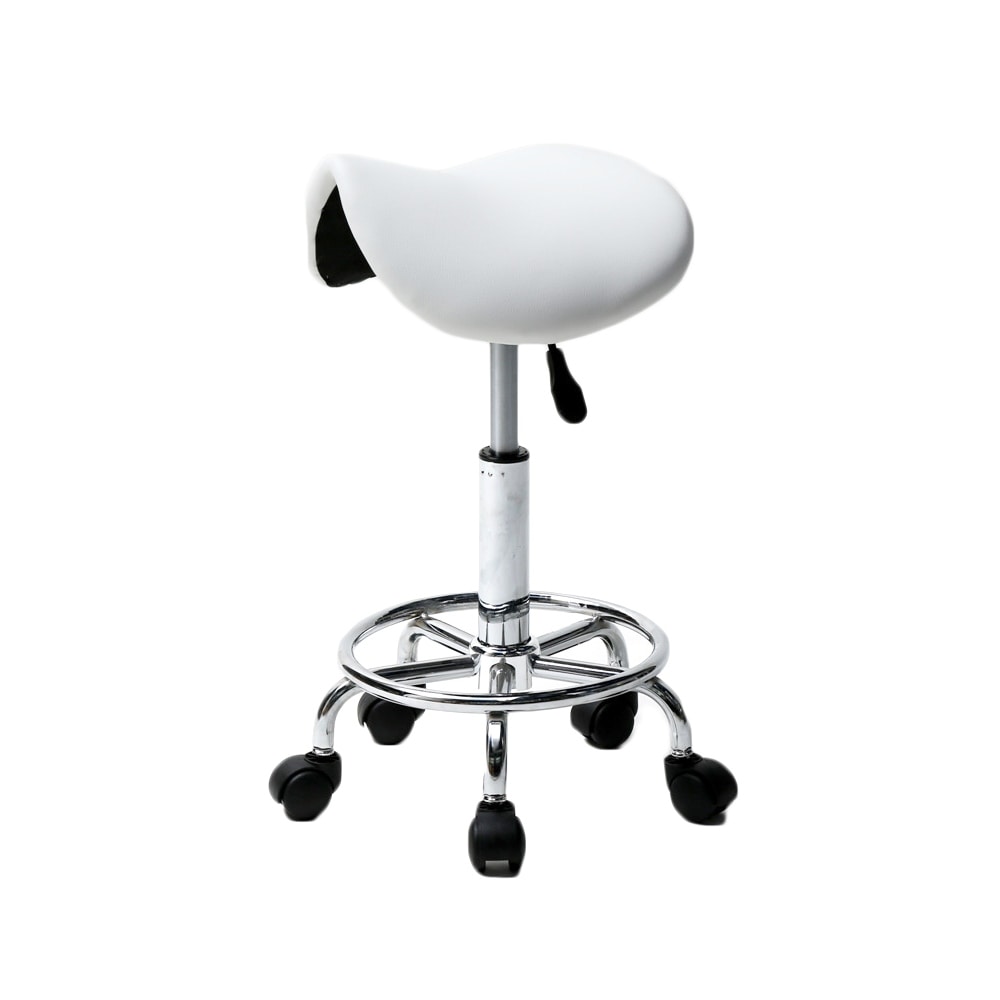 25 Saddle Stool Ha Ha Feet Rotation Bar Stool Black White