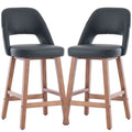 26 Inch Counter Height Bar Stools Modern Upholstered Barstools With Solid Wood Legs Set Of 2