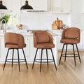 26 Inch Modern Upholstered Bar Stools Swivel Metal Bar Stools Set Of 2 3 4 Bar Stools For Kitchen Island