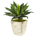 26 Large Agave Artificial Plant In Country White Planter