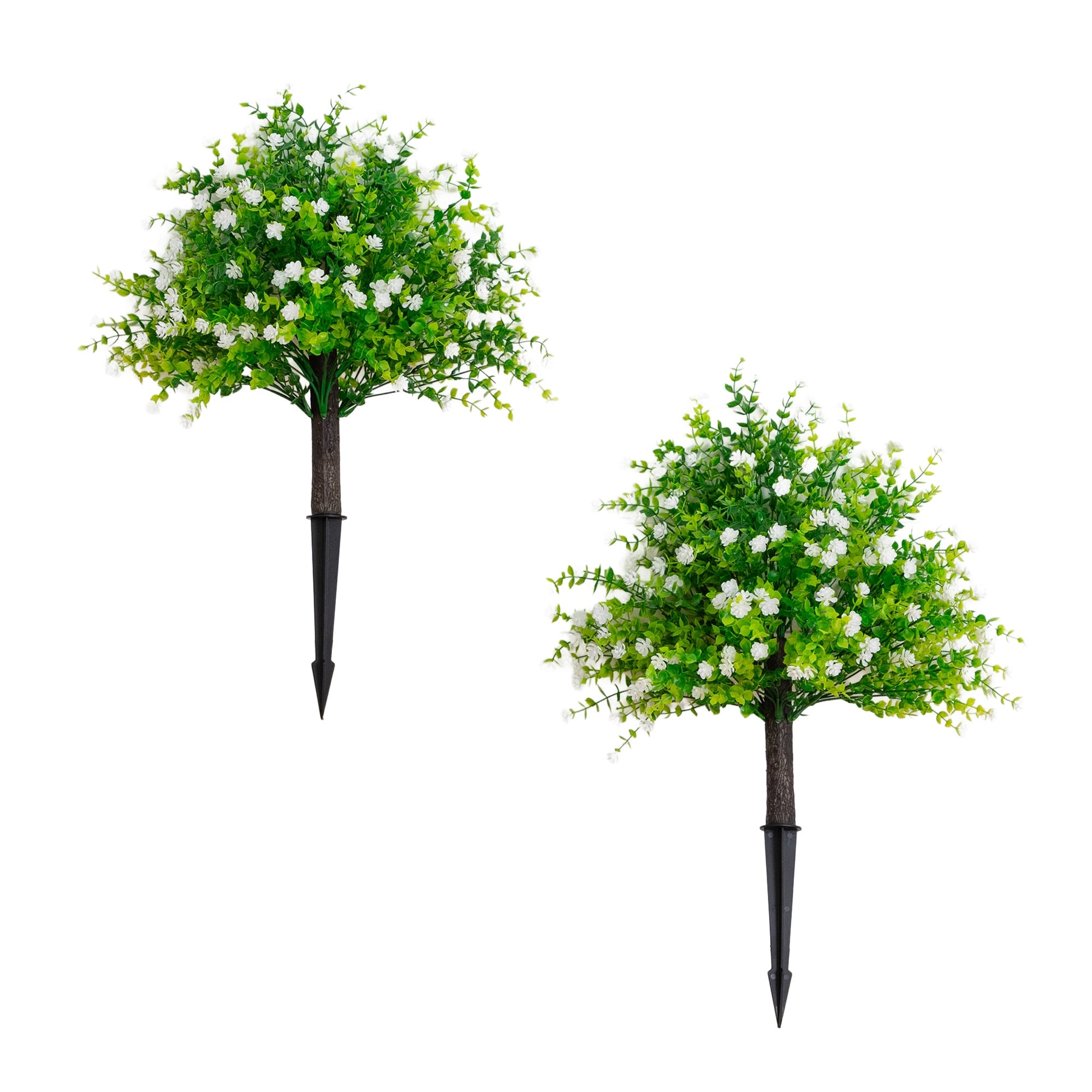 26 In Uv Resistant Artificial Flowering Rose Bush Set Of 2