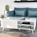 26 In. W White Finish Round Shape Aluminum Frame End Table 8 X 11