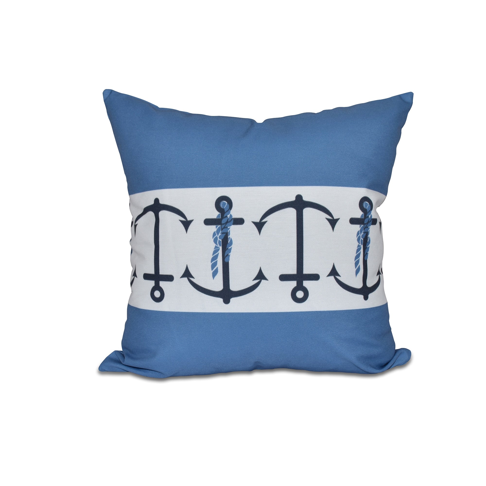 Anchor Stripe Print 26 Inch Throw Pillow