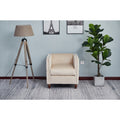 26.5 In.H Beige Finish Low Back Wood Frame Barstool Velvet Seat Set Of 1 28