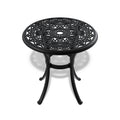 26.77 Round Patio Dining Table With Umbrella Hole Cast Aluminum Outdoor Bistro Table