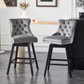 26 30 Velvet Upholstered Swivel Counter Or Bar Height Stools Set Of 2