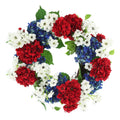 26 Red White And Blue Wreath With Hydrangeas And Cherry Blossoms
