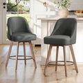 26 Upholstered Counter Height Swivel Bar Stool Counter Stools With Solid Wood Legs 39.37 H X 22.44 D X 21.65 W