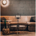 26 H Contemporary Metal Table Lamp In Matte Golden Bronze With White Linen Shade From Grandview Gallery