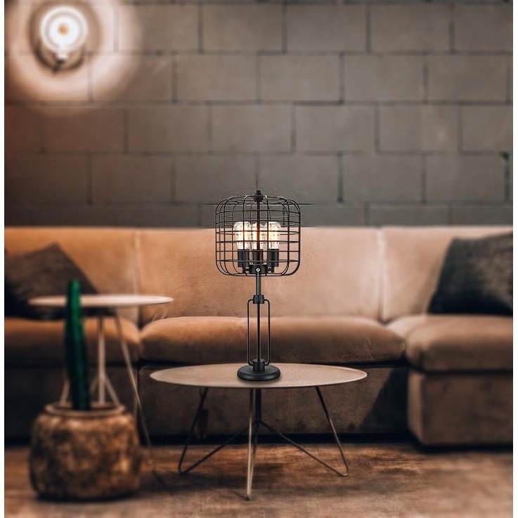 26 H Contemporary Metal Table Lamp In Matte Golden Bronze With White Linen Shade From Grandview Gallery