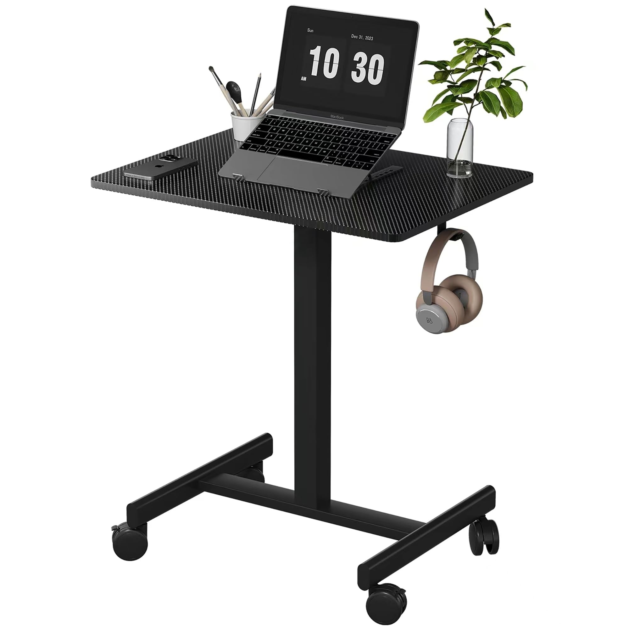 26 19 Carbon Fiber Middle Column Mobile Height Adjustable Desk Gas Spring Height Regulation Lockable Universal Casters