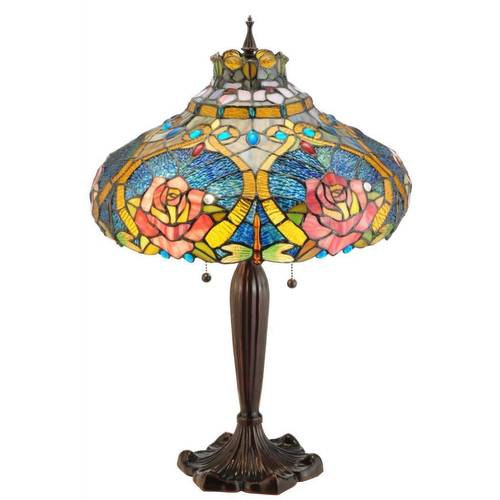 26 Inch Dragonfly Rose Table Lamp 26