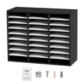 27 Compartments Wood Literature Organizer Adjustable Shelves Density Fiberboard Mail Center Home School Storage For Files
