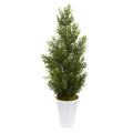 27 Mini Cedar Artificial Pine Tree In Decorative Planter Indoor Outdoor