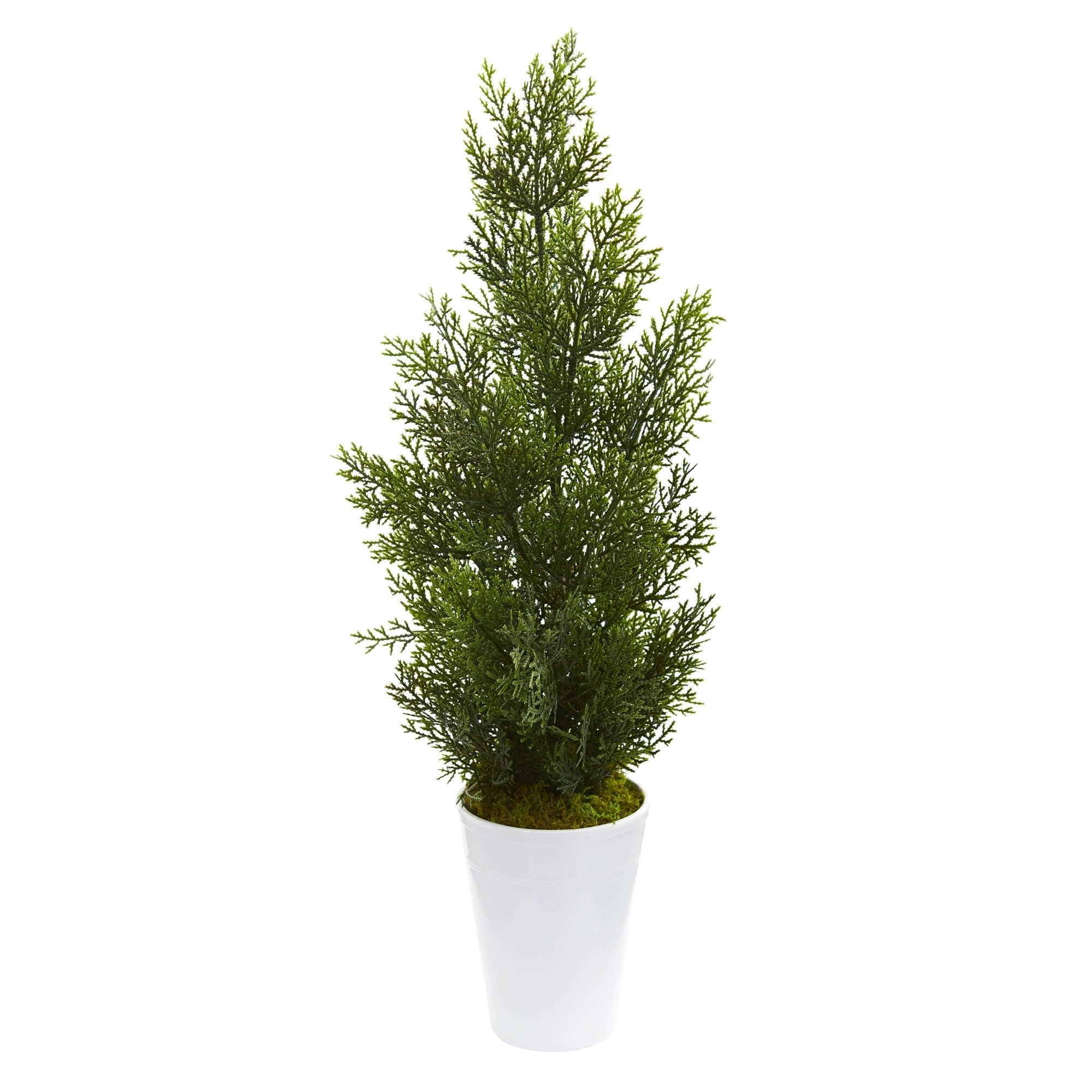 27 Mini Cedar Artificial Pine Tree In Decorative Planter Indoor Outdoor
