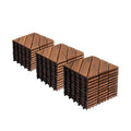 27 Pcs Interlocking Deck Tiles Diagonal Pattern Outdoor Decking For Garden