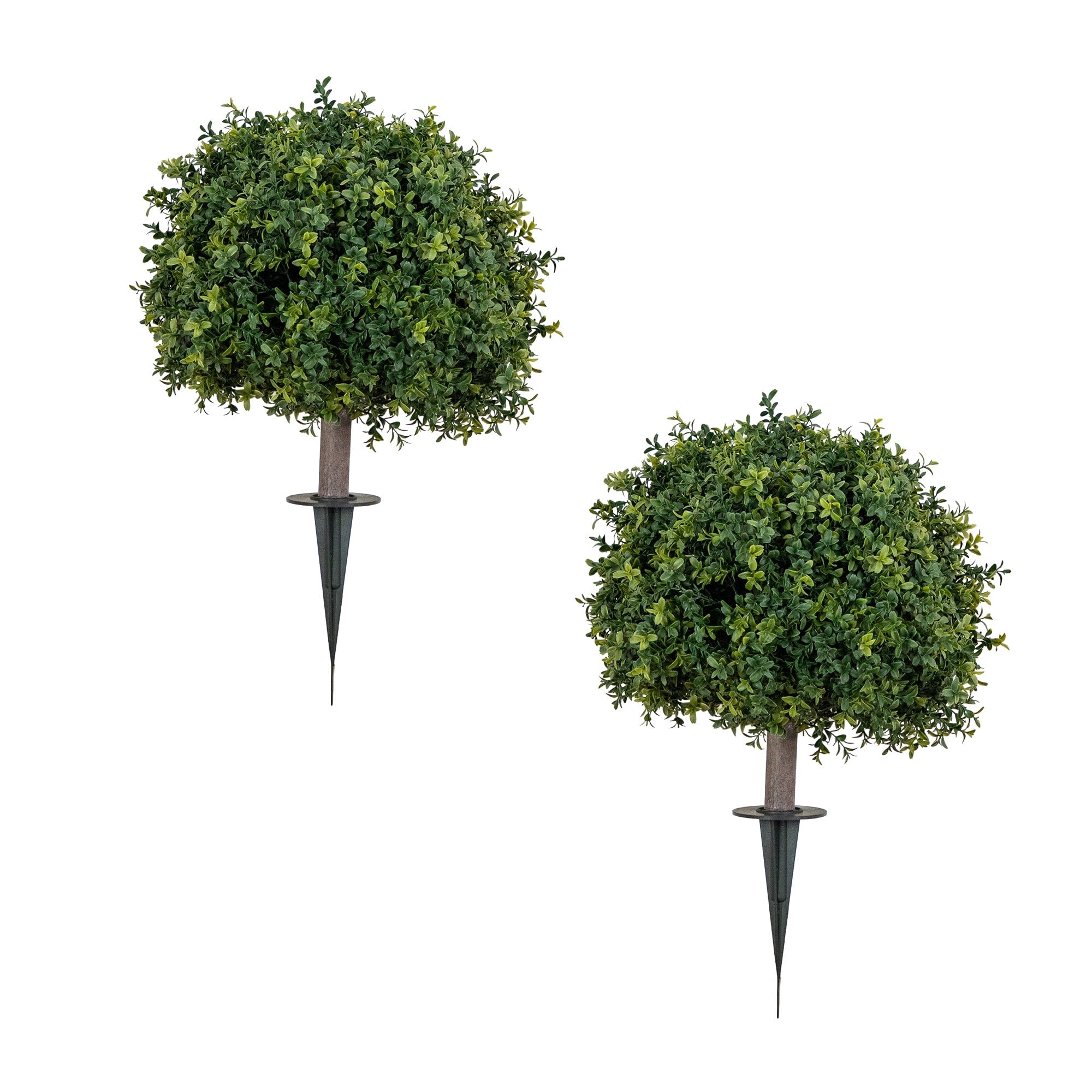 27 In Uv Resistant Boxwood Topiary With Ground Stake Set Of 2