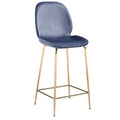 27.4 In. H Gray Finish High Back Metal Bar Stool With Faux Leather Square Seat Set Of 2