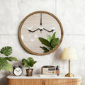 27.56 Round Wood Framed Wall Mirror