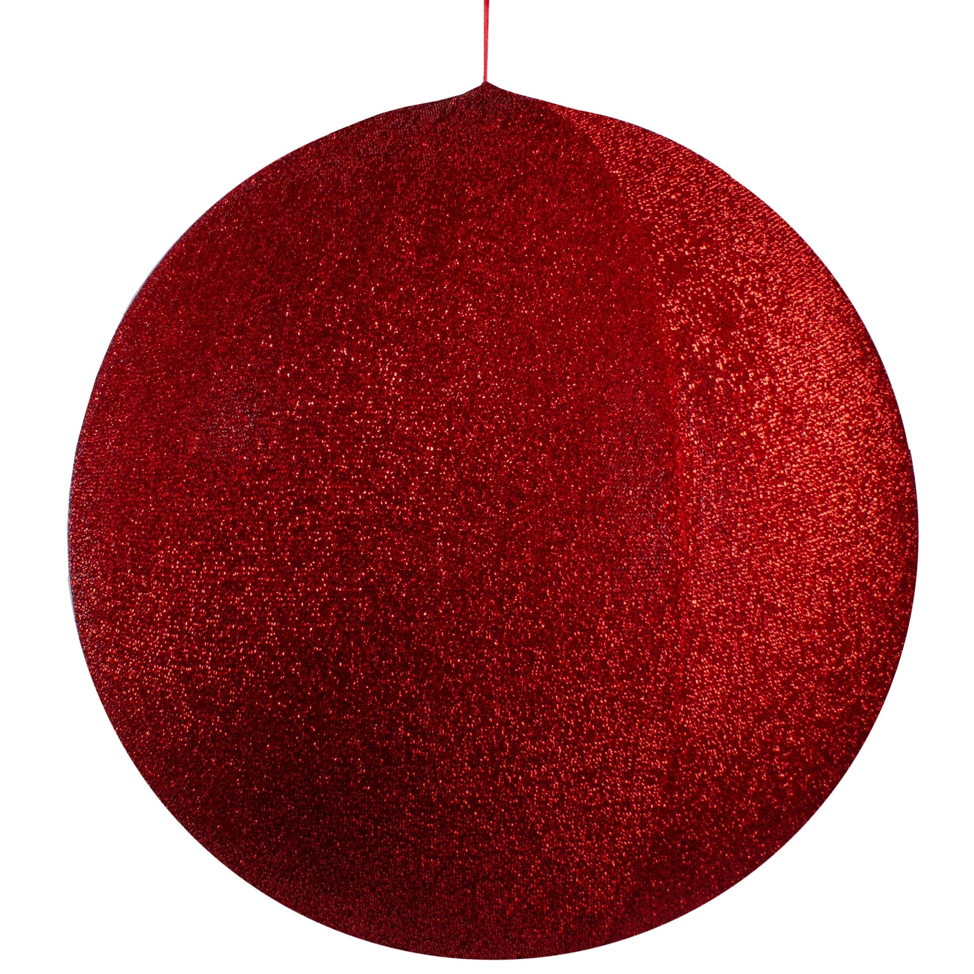 27.5 Red Tinsel Inflatable Christmas Ball Ornament Outdoor Decoration