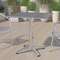 27.5 Inch Square Aluminum Indoor Outdoor Table With Base