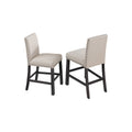 27.6 In. H Antique Gray Finish High Back Wood Bar Stool With Faux Leather Square Seat Set Of 2