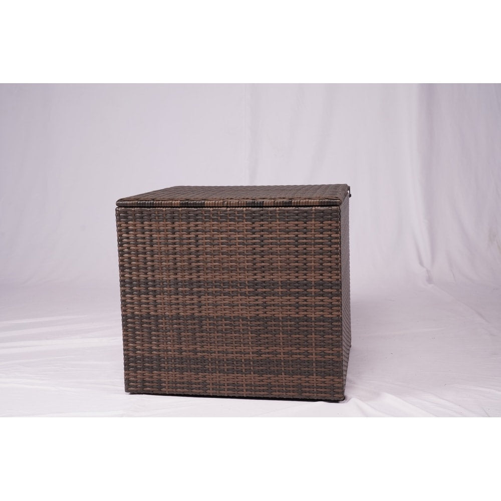 27.6 Outdor Rattan Storage Box With Waterproof Inner Liner