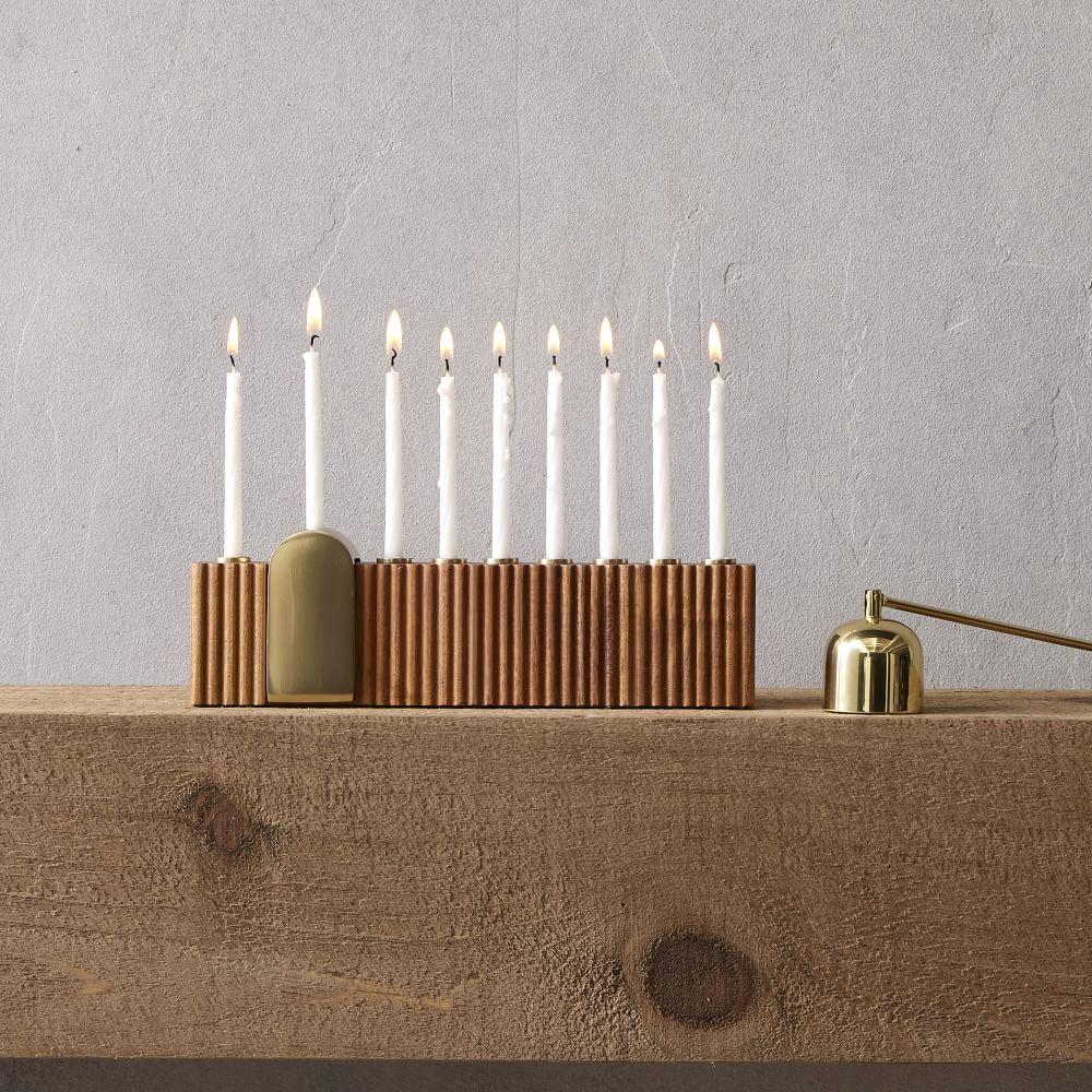 Wood Menorah - Natural