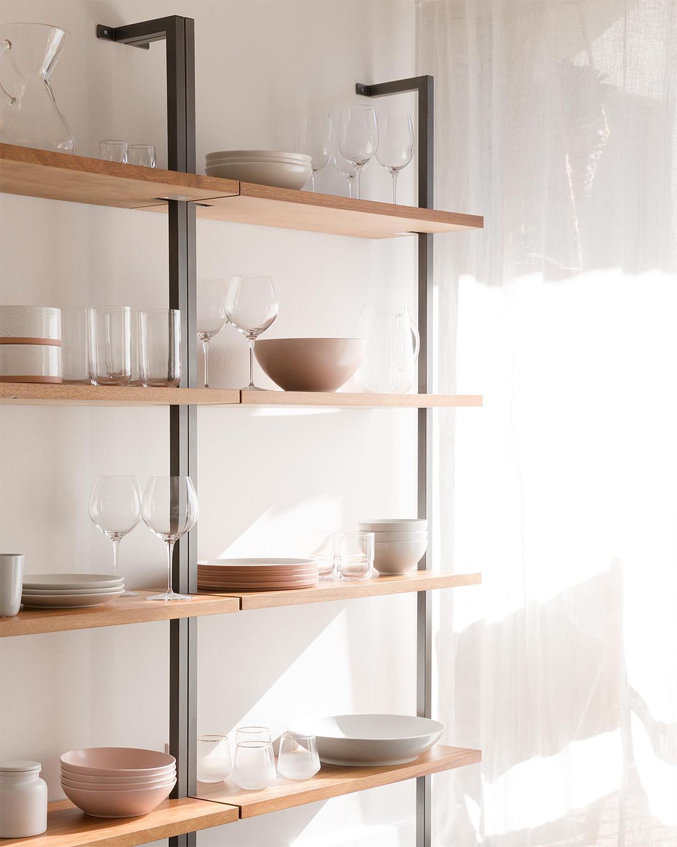 Helix 96in Walnut Wood Wall Mount Bookshelf