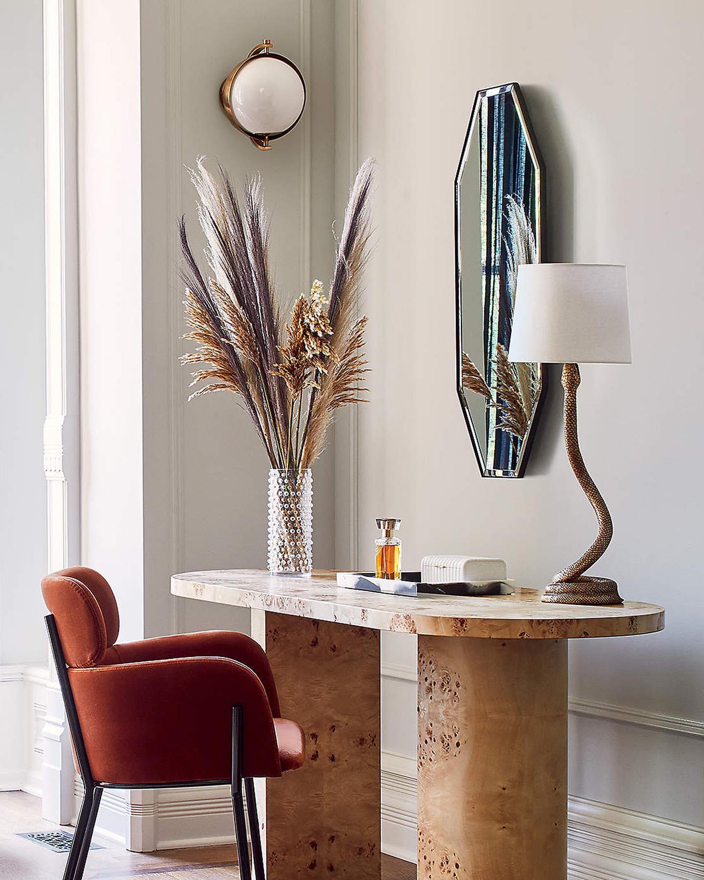Snake Bronze Table Lamp