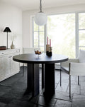 Moon Globe Pendant Light with Black Chain 14in