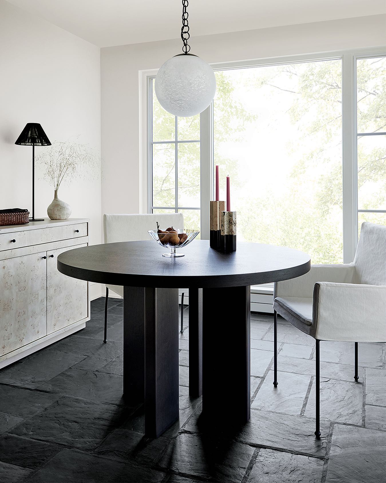 Moon Globe Pendant Light with Black Chain 14in