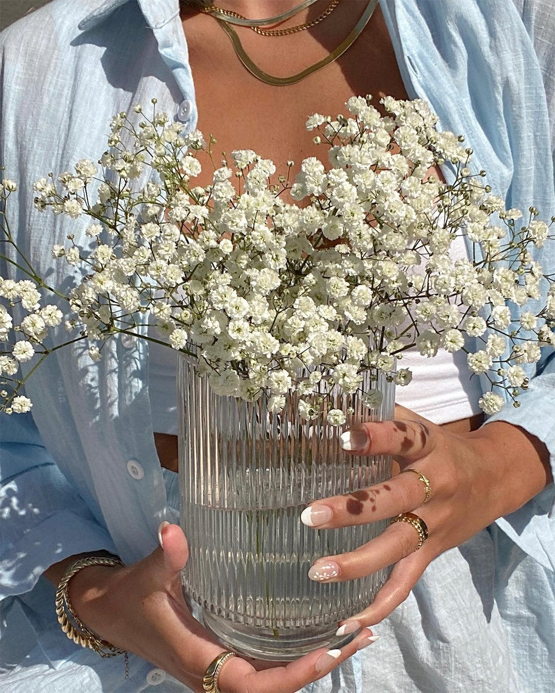 Dina Fluted Glass Vase