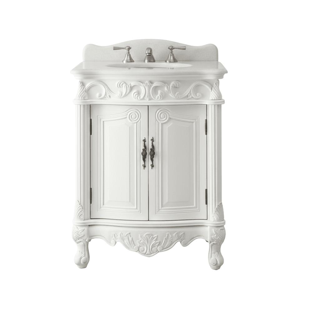 27 Benton Collection Hayman Victorian White Bathroom Vanity