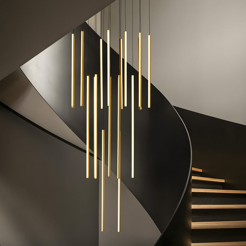 27 Modern Led Chandelier Clustered Pendant Light 12 Light High Ceiling Large Hanging Lighting Fixture For Living Room Foyer