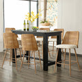 27 Upholstered Boucle Rattan Counter Stool Set Of 6