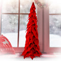 27 Velvet Poinsettia Leaf Cone Tree