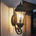 27 H 1 Pack Outdoor Wall Lantern With Dusk To Dawn Sensor Black Weatherrproof Exterior Light Fixture With Clear Bubble Glass