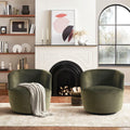 27 Wide Velvet Small Swivel Barrel Chair Set Of 2