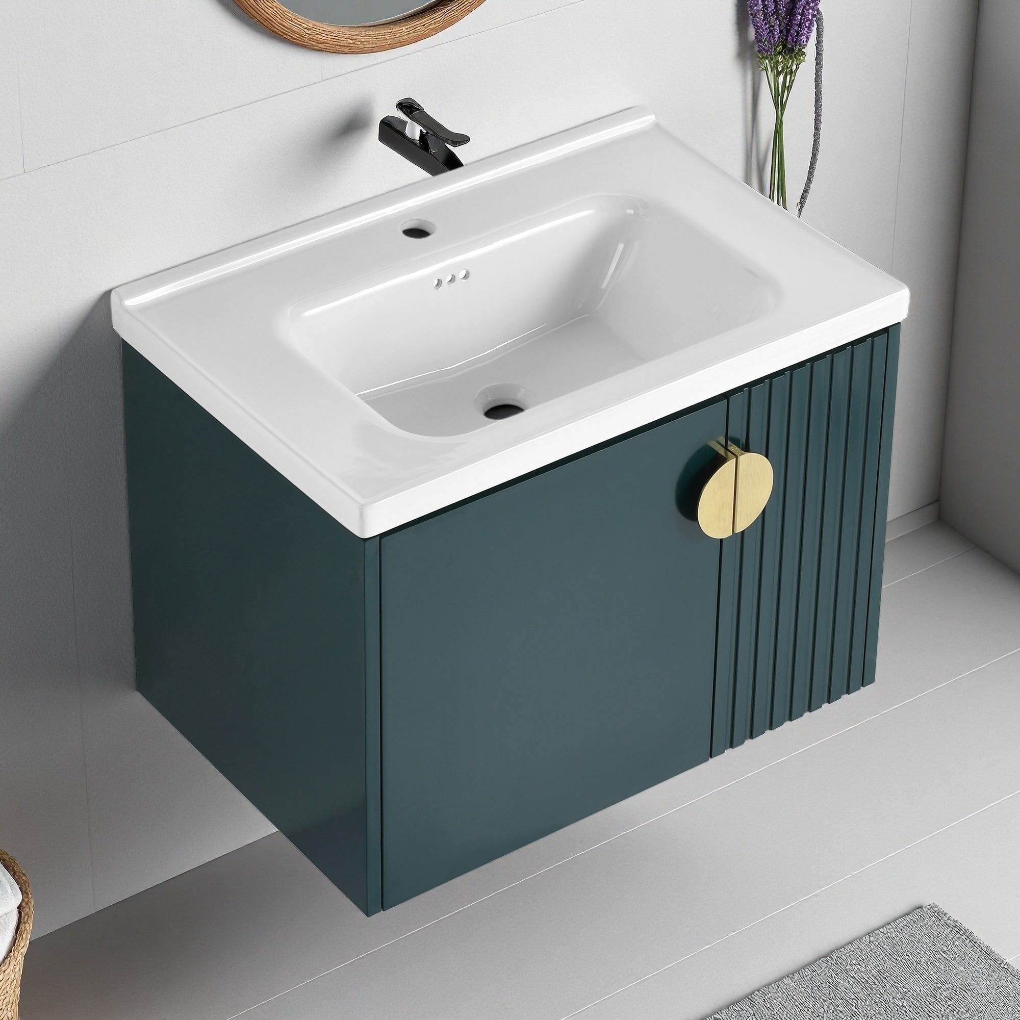 28 Inch Bathroom Vanity With Ceramic Sink For Small Bathroom Bathroom Vanity With Soft Close Door