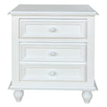 Wooden Night Stand With 3 Drawers White