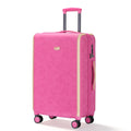 28 Inch Luggage With Spinner Wheels Pu Leather Suitcases For Women With Tsa Lock Pink