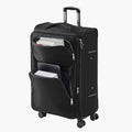28 Inch Softside Expandable Luggage With Spinner Wheels Checked Suitcase Black