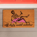 28 In. X 16 In. Off Duty Beach Skeleton Summerween Coir Door Mat 28 X 16