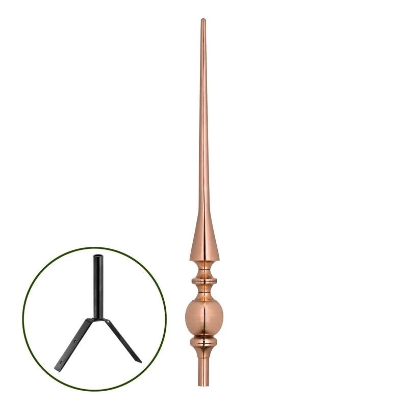 28 Inch Aragon Polished Copper Rooftop Finial By Good Directions
